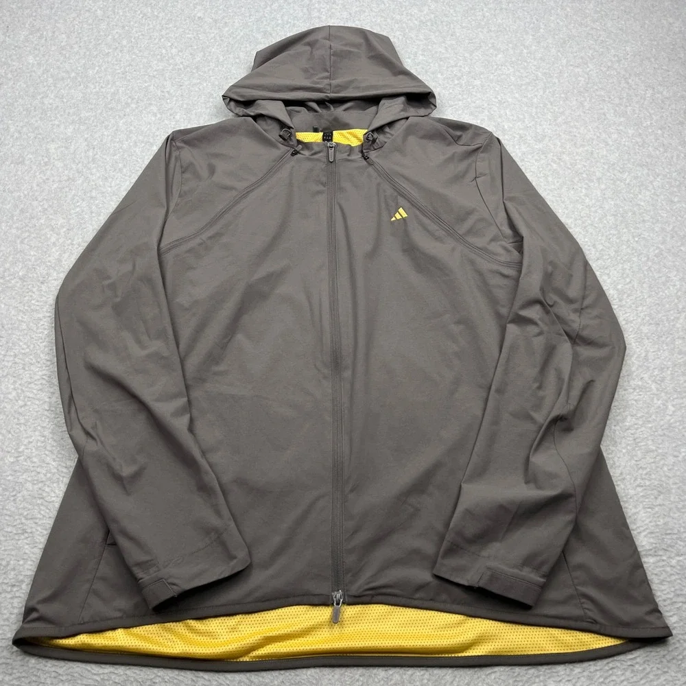 Adidas Ultimate365 Convertible Jacket Mens‎ XXL Gray Full Zip Hooded Windbreaker